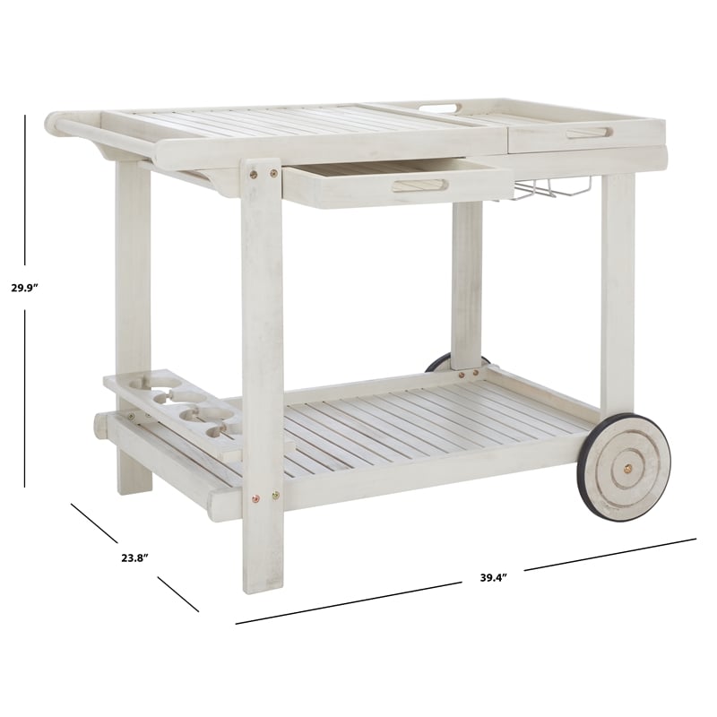 Safavieh Orland Wood Tea Trolly in White