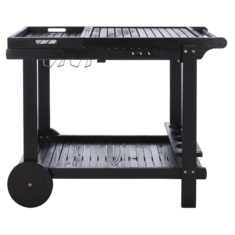 Safavieh Orland Wood Tea Trolly in Black