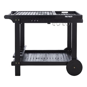 Safavieh Orland Wood Tea Trolly in Black
