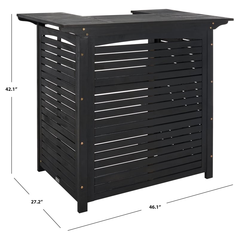 Safavieh Monterey Wood Bar Table in Black