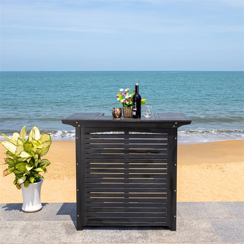 Safavieh Monterey Wood Bar Table in Black