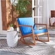 Safavieh Vernon Wood Rocking Chair in Natural / Royal Blue
