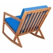 Safavieh Vernon Wood Rocking Chair in Natural / Royal Blue