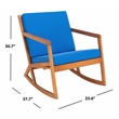 Safavieh Vernon Wood Rocking Chair in Natural / Royal Blue
