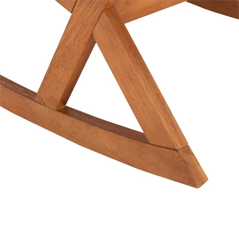 Safavieh Vernon Wood Rocking Chair in Natural / Royal Blue