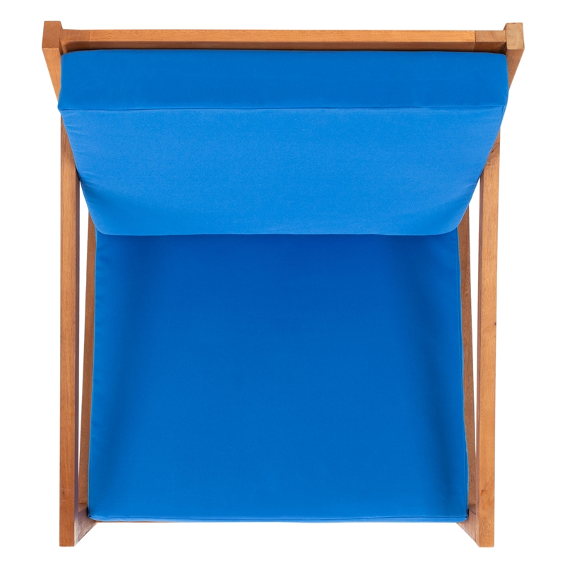 Safavieh Vernon Wood Rocking Chair in Natural / Royal Blue