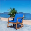 Safavieh Vernon Wood Rocking Chair in Natural / Royal Blue