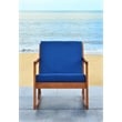Safavieh Vernon Wood Rocking Chair in Natural / Royal Blue