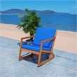 Safavieh Vernon Wood Rocking Chair in Natural / Royal Blue