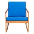 Safavieh Vernon Wood Rocking Chair in Natural / Royal Blue