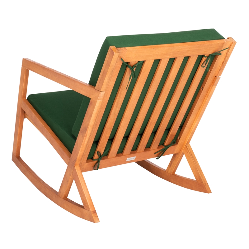 Safavieh Vernon Wood Rocking Chair in Natural / Green