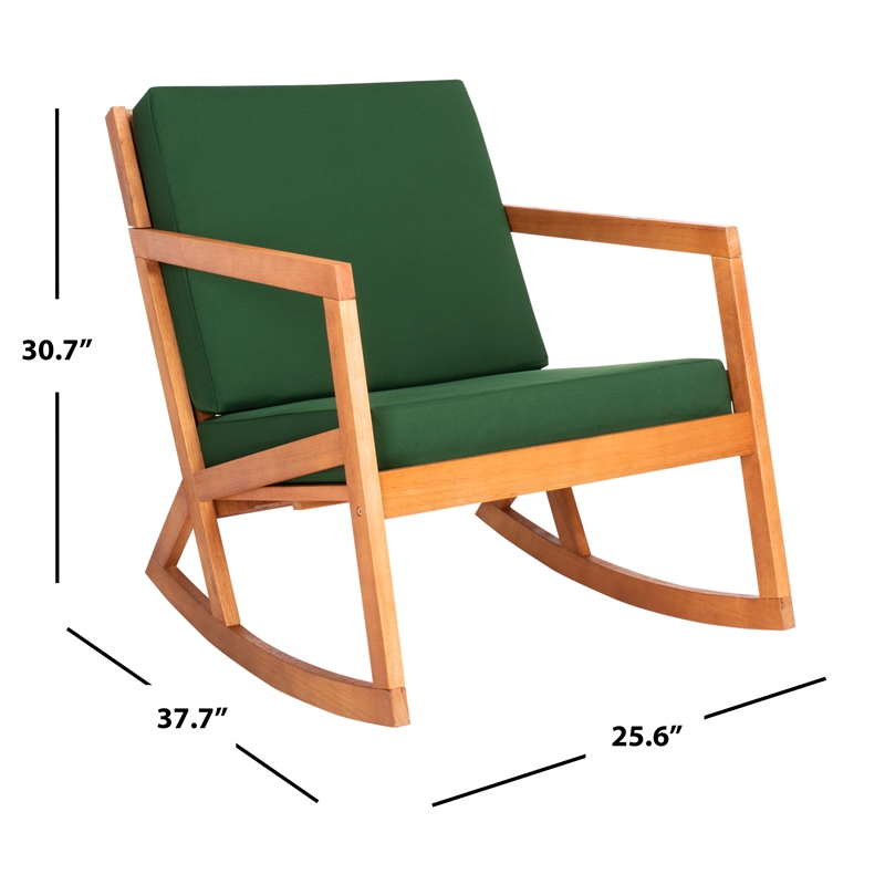 Safavieh Vernon Wood Rocking Chair in Natural / Green