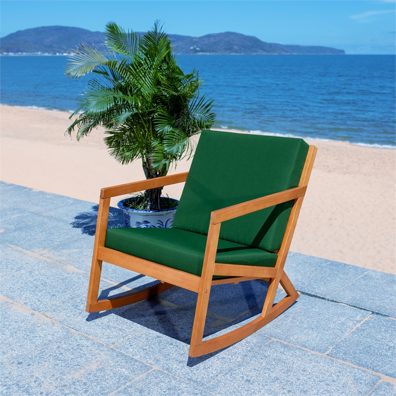 Safavieh Vernon Wood Rocking Chair in Natural / Green