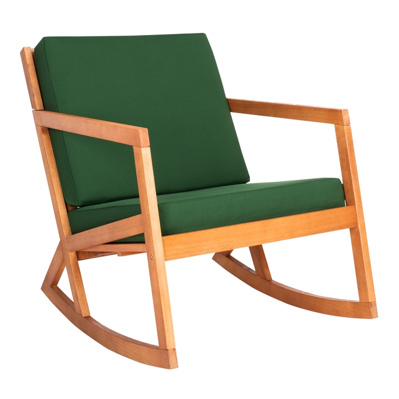 Safavieh Vernon Wood Rocking Chair in Natural / Green