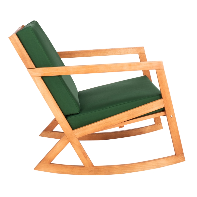 Safavieh Vernon Wood Rocking Chair in Natural / Green