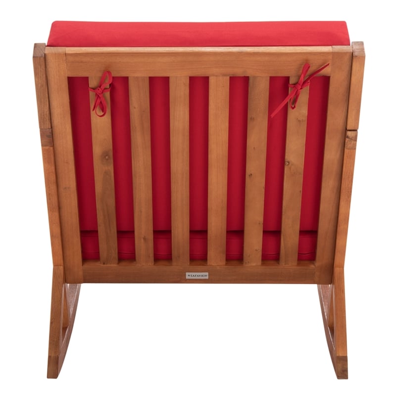 Safavieh Vernon Wood Rocking Chair in Natural / Red