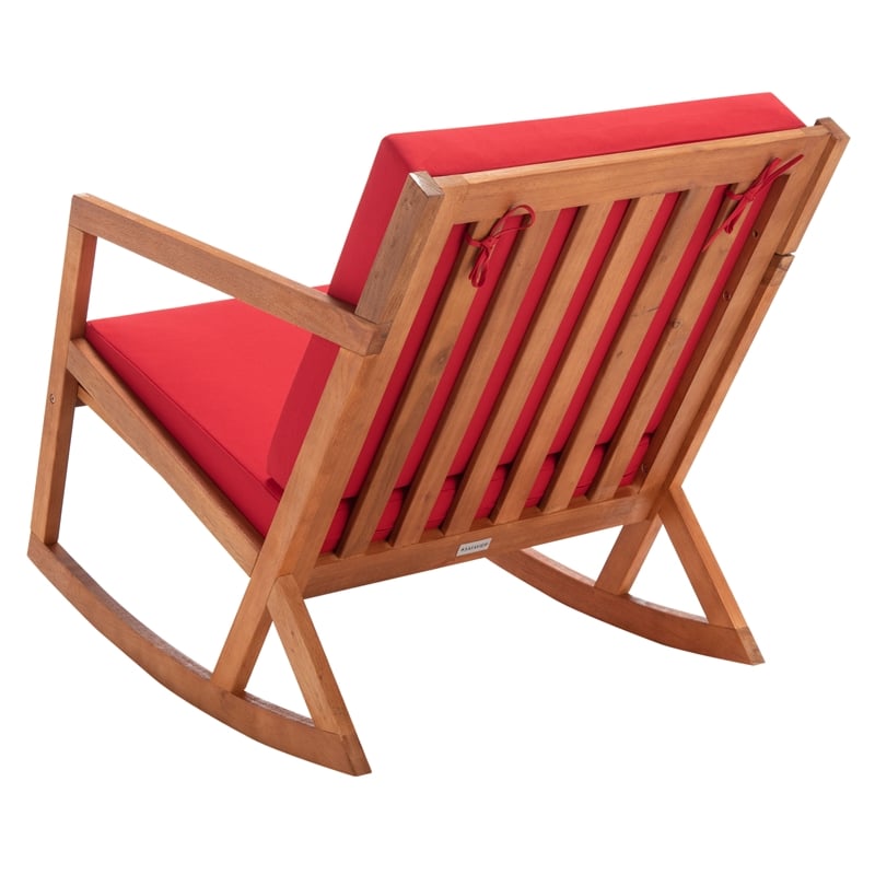 Safavieh Vernon Wood Rocking Chair in Natural / Red