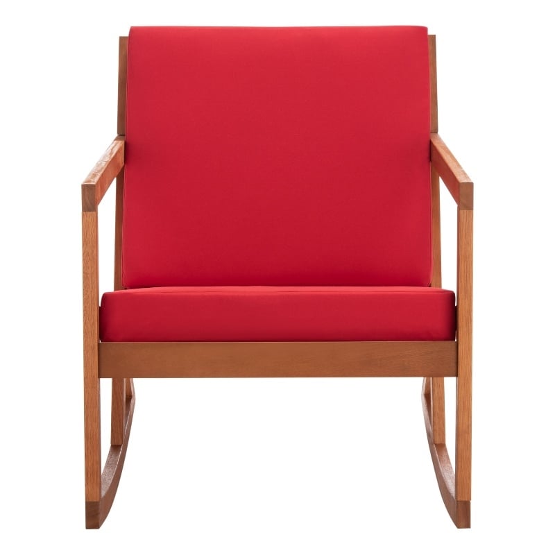 Safavieh Vernon Wood Rocking Chair in Natural / Red