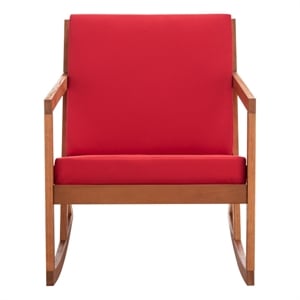 Safavieh Vernon Wood Rocking Chair in Natural / Red