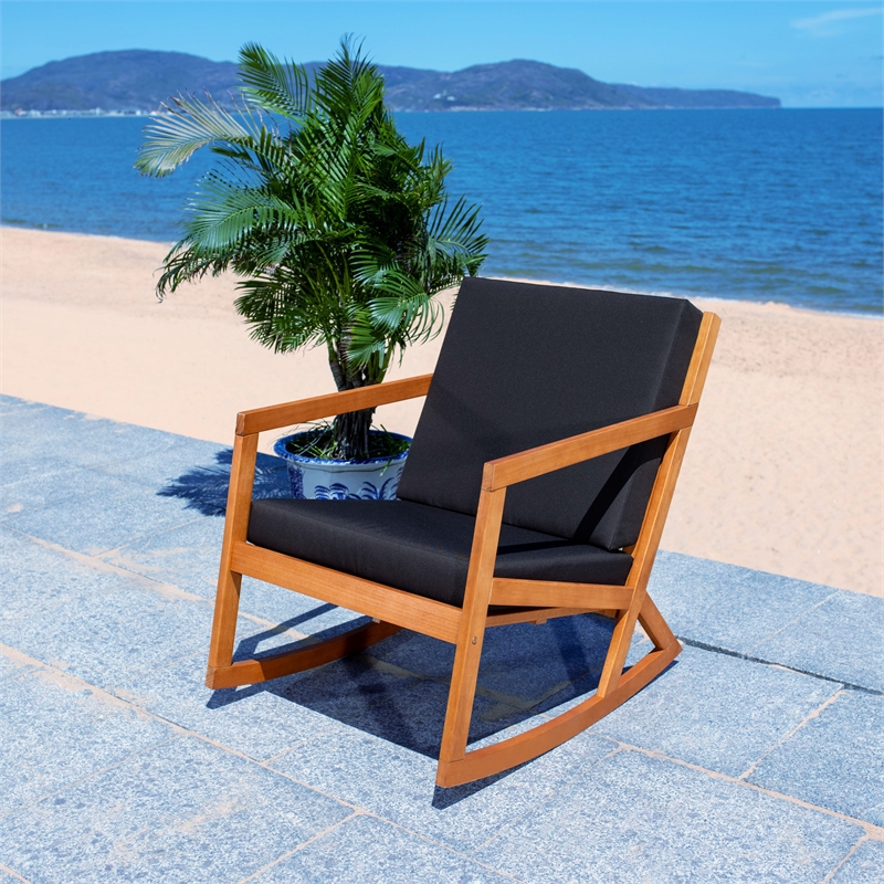 Safavieh Vernon Wood Rocking Chair in Natural / Black