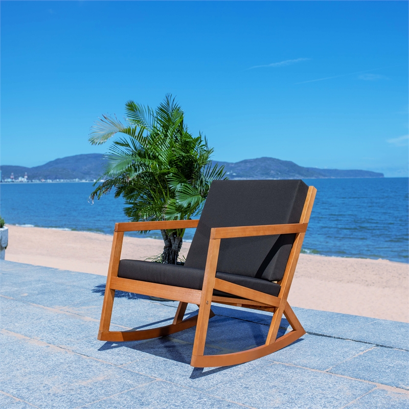 Safavieh Vernon Wood Rocking Chair in Natural / Black