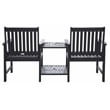 Safavieh Brea Twin Seat Wood Bench in Black