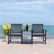 Safavieh Brea Twin Seat Wood Bench in Black
