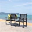 Safavieh Brea Twin Seat Wood Bench in Black