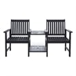 Safavieh Brea Twin Seat Wood Bench in Black