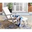 Safavieh Palmdale Wood and Fabric Lounge Chair in Gray / Beige