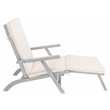 Safavieh Palmdale Wood and Fabric Lounge Chair in Gray / Beige