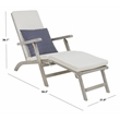 Safavieh Palmdale Wood and Fabric Lounge Chair in Gray / Beige / Navy
