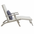 Safavieh Palmdale Wood and Fabric Lounge Chair in Gray / Beige / Navy