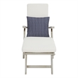 Safavieh Palmdale Wood and Fabric Lounge Chair in Gray / Beige / Navy