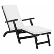 Safavieh Palmdale Wood and Fabric Lounge Chair in Black / Beige