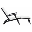 Safavieh Palmdale Wood and Fabric Lounge Chair in Black / Beige