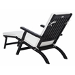 Safavieh Palmdale Wood and Fabric Lounge Chair in Black / Beige