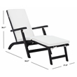 Safavieh Palmdale Wood and Fabric Lounge Chair in Black / Beige