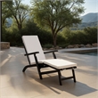 Safavieh Palmdale Wood and Fabric Lounge Chair in Black / Beige