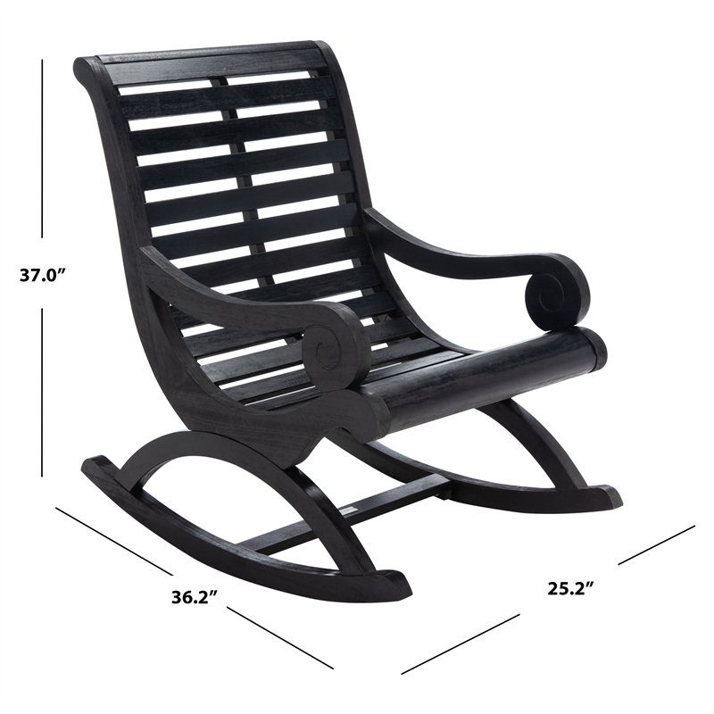 Safavieh Sonora Wood Rocking Chair in Black