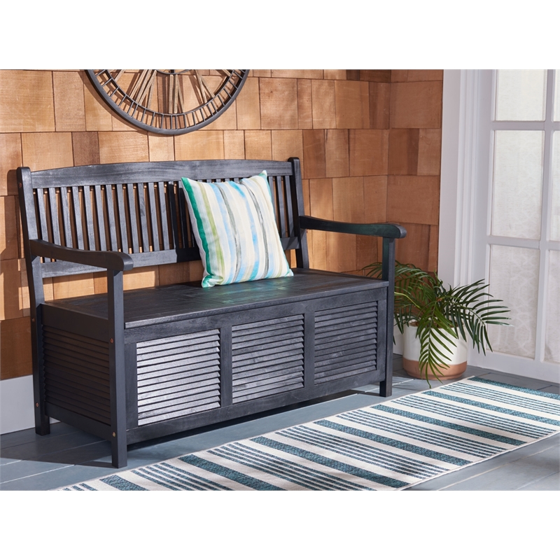 Safavieh Brisbane Wood Bench in Black