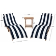 Safavieh Pacifica 3 Piece Wood Lounge Set in Natural / Navy