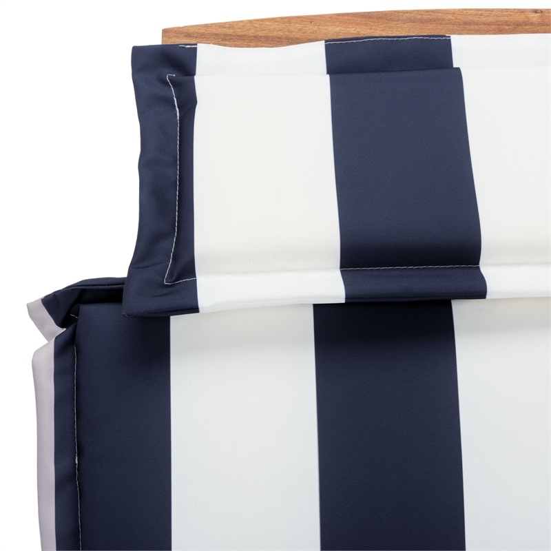 Safavieh Pacifica 3 Piece Wood Lounge Set in Natural / Navy