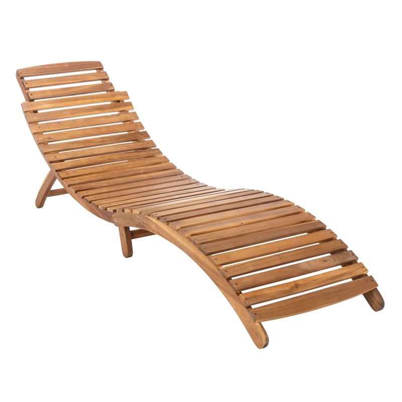 Safavieh Pacifica 3 Piece Wood Lounge Set in Natural / Navy