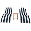 Safavieh Pacifica 3 Piece Wood Lounge Set in Natural / Navy