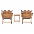 Safavieh Pacifica 3 Piece Wood Lounge Set in Natural / Navy