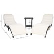 Safavieh Pacifica 3 Piece Wood Lounge Set in Black / Beige