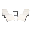 Safavieh Pacifica 3 Piece Wood Lounge Set in Black / Beige