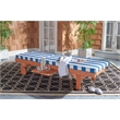 Safavieh Pacifica 3 Piece Wood Lounge Set in Natural / Royal Blue