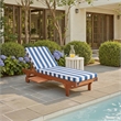 Safavieh Pacifica 3 Piece Wood Lounge Set in Natural / Royal Blue